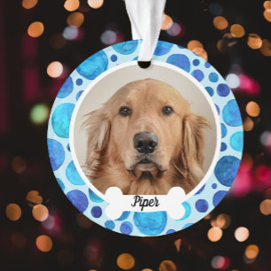 Blue bubbles    Custom Dog Photo Ornament