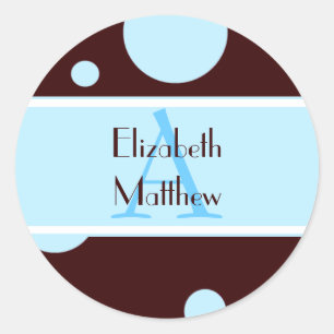 Blue Bubbles Customise Last and First Name Sticker