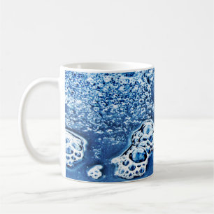 Blue Bubbles Ice and Water Abstract Mug