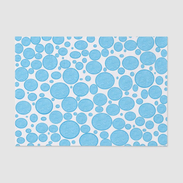 Blue Bubbles Lightened Tissue Paper (Front)