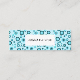 Blue Bubbles Minimalist Cool Circles Pattern Mini Business Card