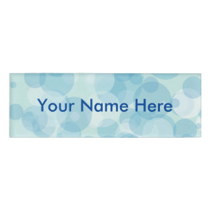 Blue Bubbles Name Tag