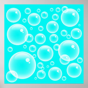 Blue Bubbles Poster