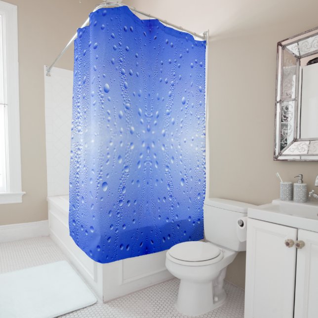 Blue Bubbles Shower Curtain (In Situ)