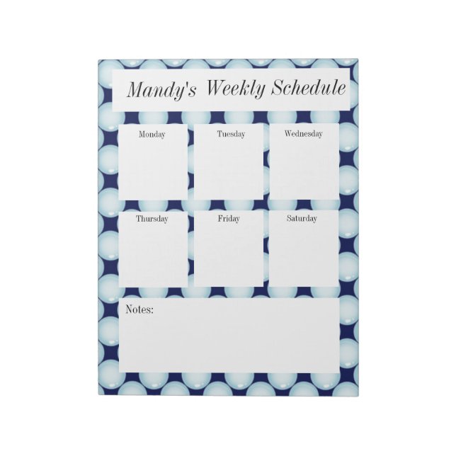 Blue bubbles weekly schedule notes (Rotated)