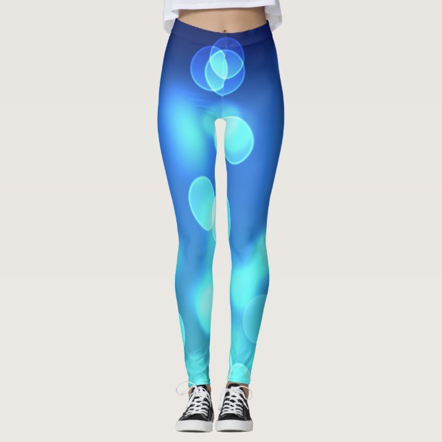 Blue Bubbles Women’s Leggings (Front)