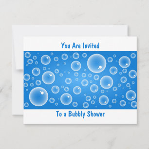 Blue Bubbles, You Are Invited, To a Bubbly Shower Invitation