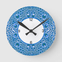Blue BubbleWall Clock  for bathroom