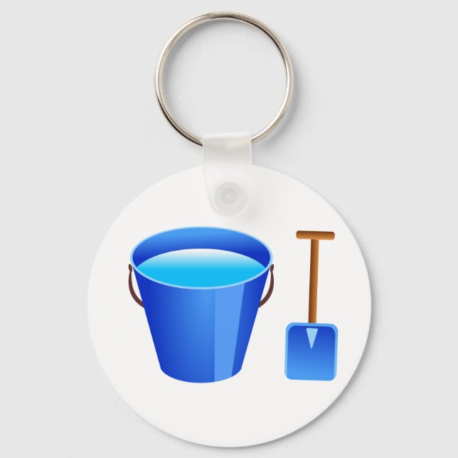 Blue Bucket & Spade Key Ring (Front)