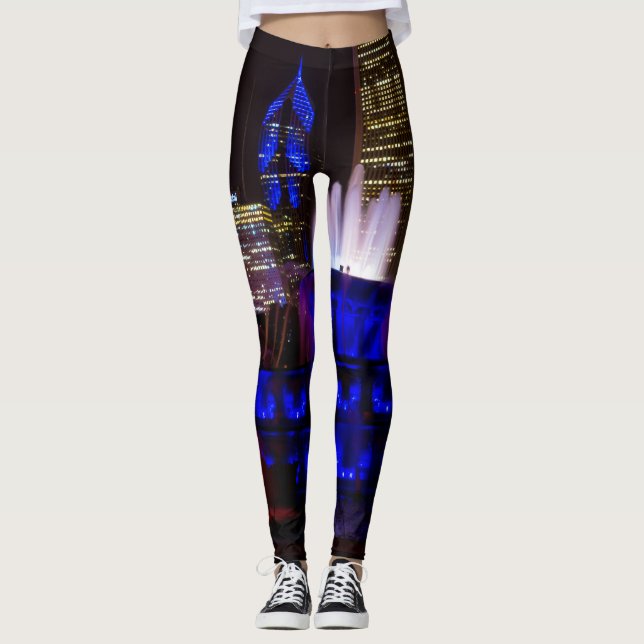 Blue Buckingham Fountain Leggings (Front)