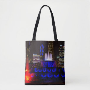 Blue Buckingham Fountain Tote Bag