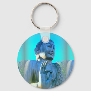 blue buddha key ring