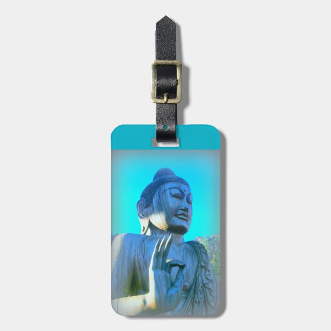 blue buddha luggage tag (Front Vertical)
