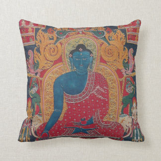 Blue Buddha throw pillow