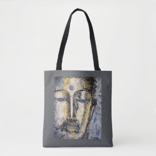 Blue Buddha Watercolor Art Print Tote Bag