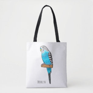 Blue Buddhigar bird cartoon illustration Tote Bag
