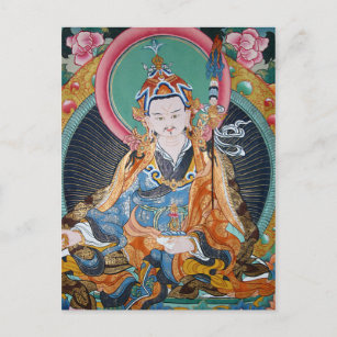 Blue Buddhist Painted Thangka Detail Photo Postcard