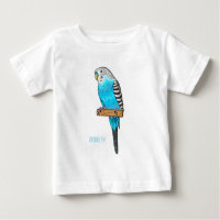 Blue budgerigar bird cartoon illustration