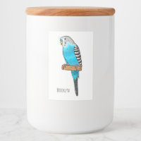 Blue budgerigar bird cartoon illustration