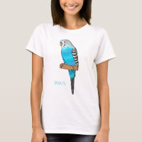 Blue budgerigar bird cartoon illustration