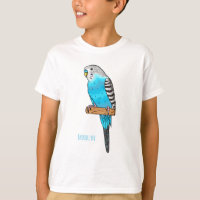 Blue budgerigar bird cartoon illustration
