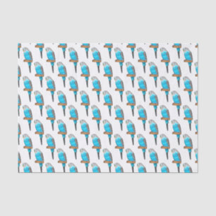 Blue budgerigar bird cartoon illustration tissue paper