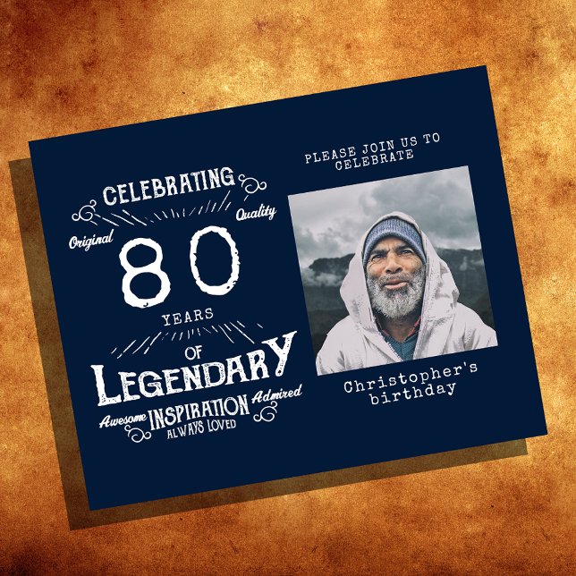 Blue Budget 80th Birthday Invitation Flyer (Creator Uploaded)