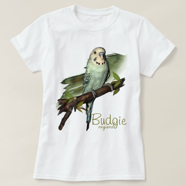 Blue Budgie Art Tee (Design Front)
