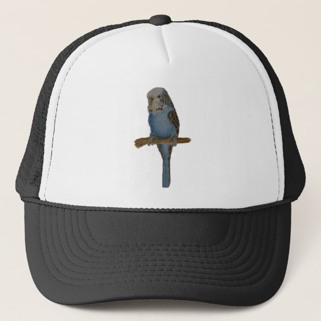 Blue Budgie Art Trucker Hat (Front)