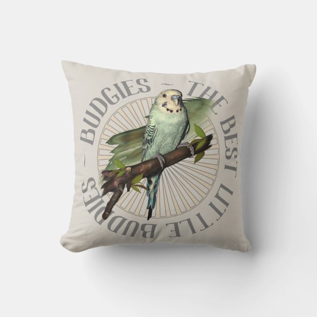 Blue Budgie Best Buddy Cushion (Front)