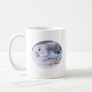Blue Budgie Parakeet Bird Art Mug