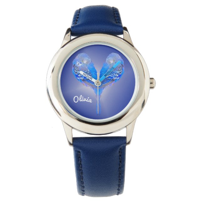Blue budgie - personalise it!  watch (Front)