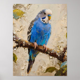 Blue Budgie Poster