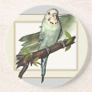 Blue Budgie Sandstone Coaster