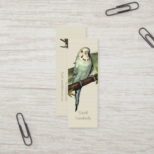 Blue Budgie Skinny Bookmark Mini Business Card