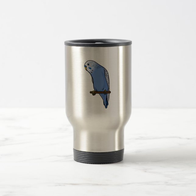 Blue Budgie Travel Mug (Center)