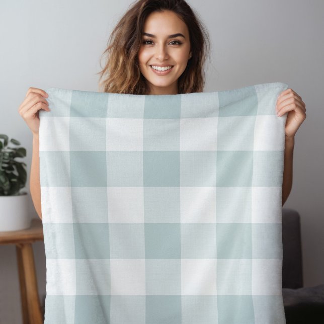 Blue Buffalo Check | Modern Farmhouse Decor Fleece Blanket (Creator Uploaded)