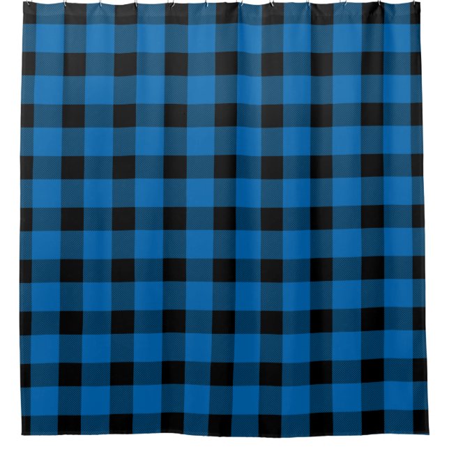 Blue Buffalo Country Lumberjack Plaid Shower Curtain (Front)