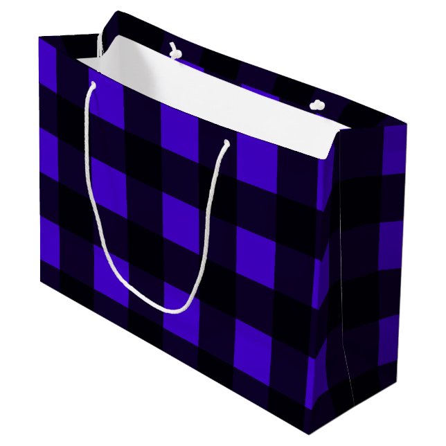 Blue Buffalo Large Plaid Gift Bag (Front Angled)