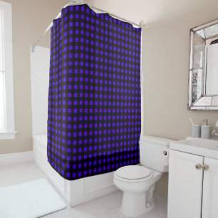 Blue Buffalo Large Plaid Shower Curtain