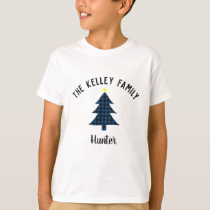 Blue Buffalo Plaid Tree, Brother Holiday Family T-Shirt