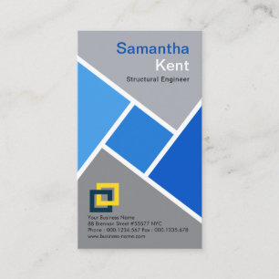 Blue Building Blocks Grey Cement Structures Business Card