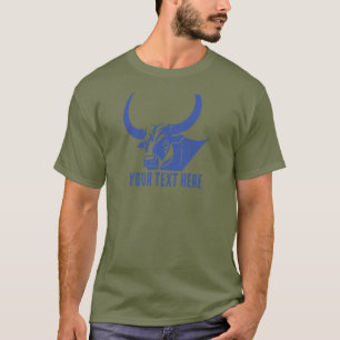 Blue bull head silhouette icon T-Shirt
