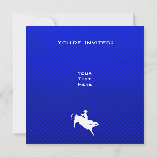 Blue Bull Rider Invitation (Front)