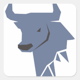 Blue Bull Zodiac Sticker Modern