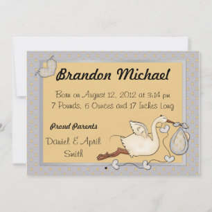 Blue Bundle of Joy Baby Announcements