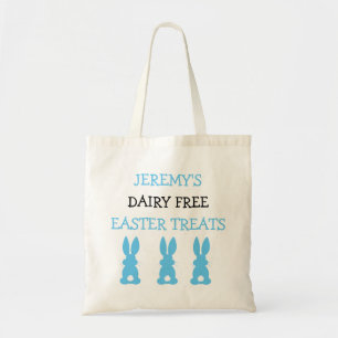 Blue Bunnies Food Allergy Personalised Easter Tote Bag