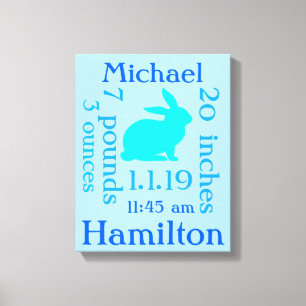 Blue Bunny Baby Canvas Print
