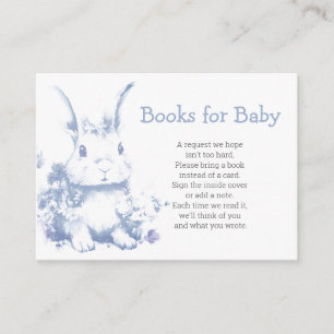 Blue Bunny Baby Shower Books for Baby Enclosure Card