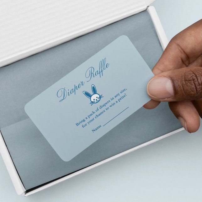 Blue Bunny Baby Shower Diaper Raffle Enclosure Card (Creator Uploaded)